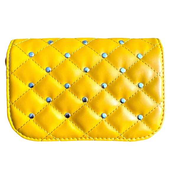 Bags Nwt From Spain Studded Mustard Yellow Faux Leather Belt Bag